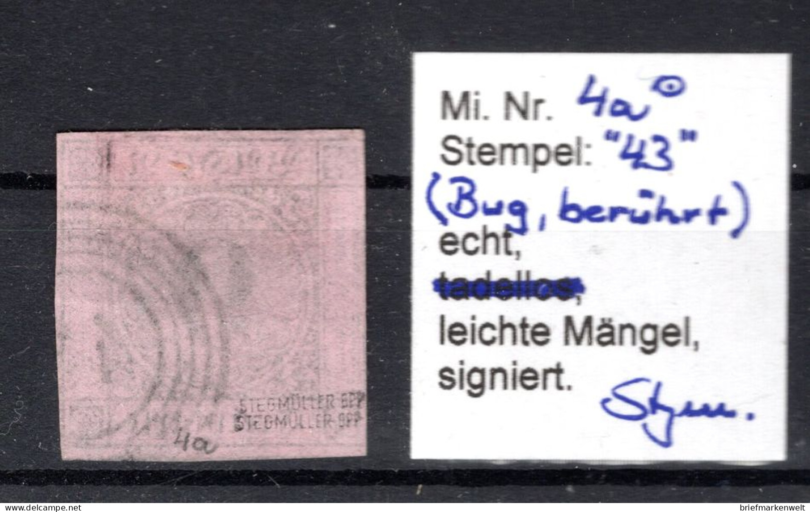 Baden 4a übl.Schnitt Gest. BPP 200EUR (K1611 - Otros & Sin Clasificación