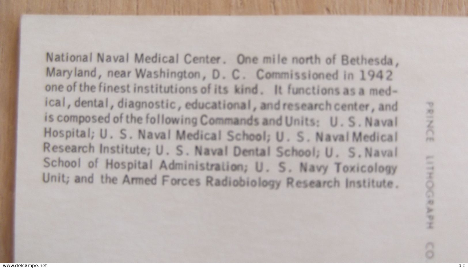 National Naval Medical Center - Prince Lithograph Co. - Annapolis – Naval Academy