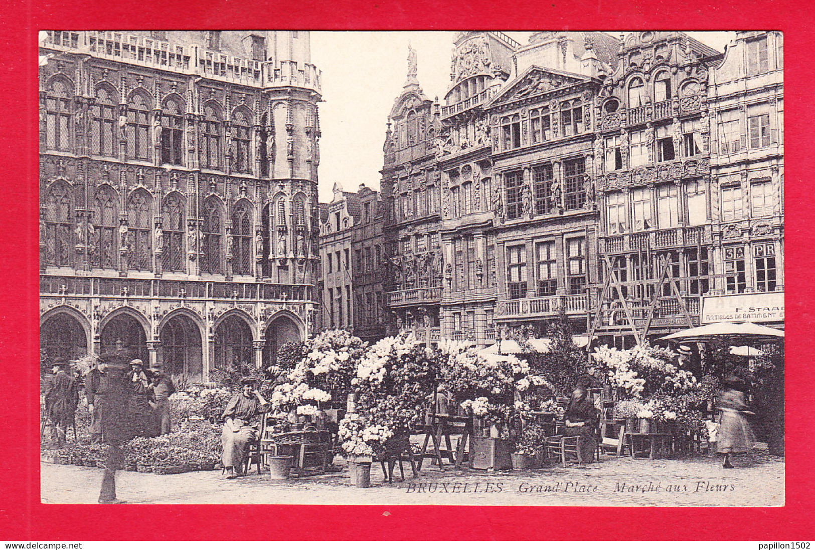 E-Belgique-386A11 BRUXELLES  Grand-place, Le Marché Aux Fleurs, Animation, Cpa BE - Marchés