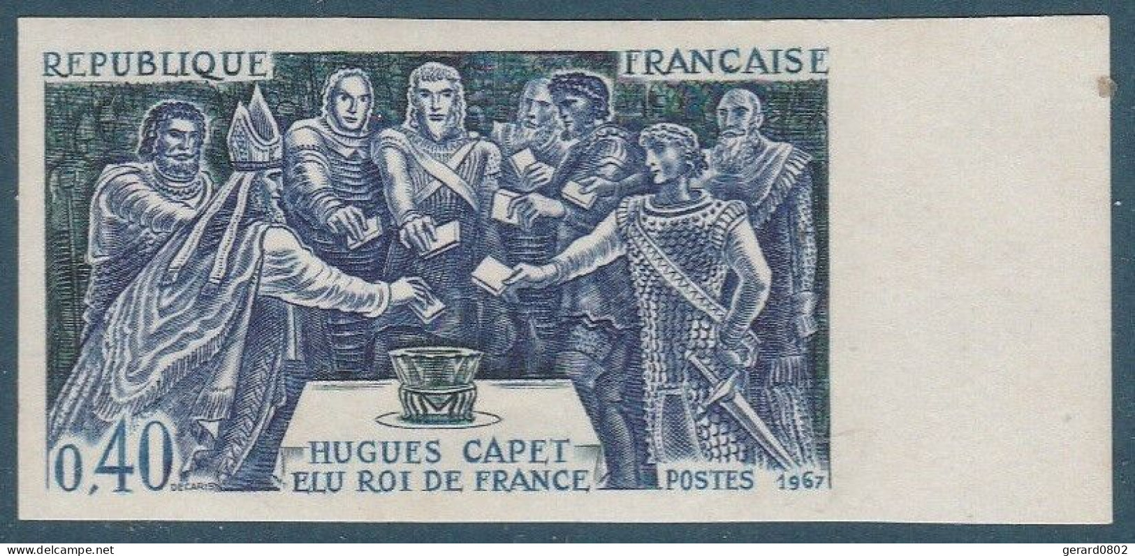 FRANCE - Non Dentelé - N°1537 ** - HUGUES CAPET - 1961-1970