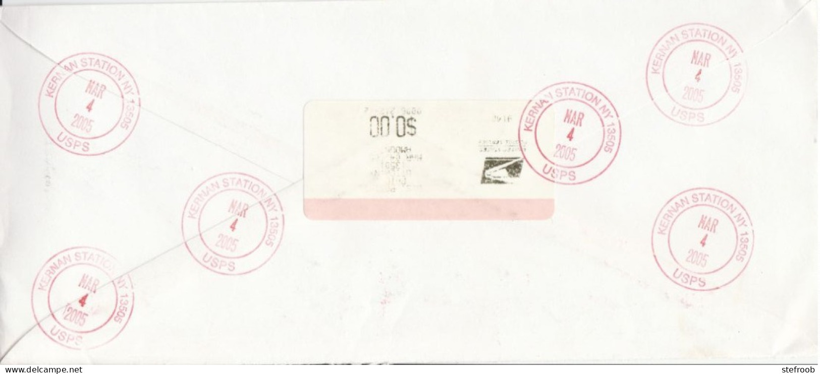 Aangetekende Brief Uit Verenigde Staten (New York)naar België, Met Zegels En Afstempeling USPS (ook Achteraan) - Cartas & Documentos