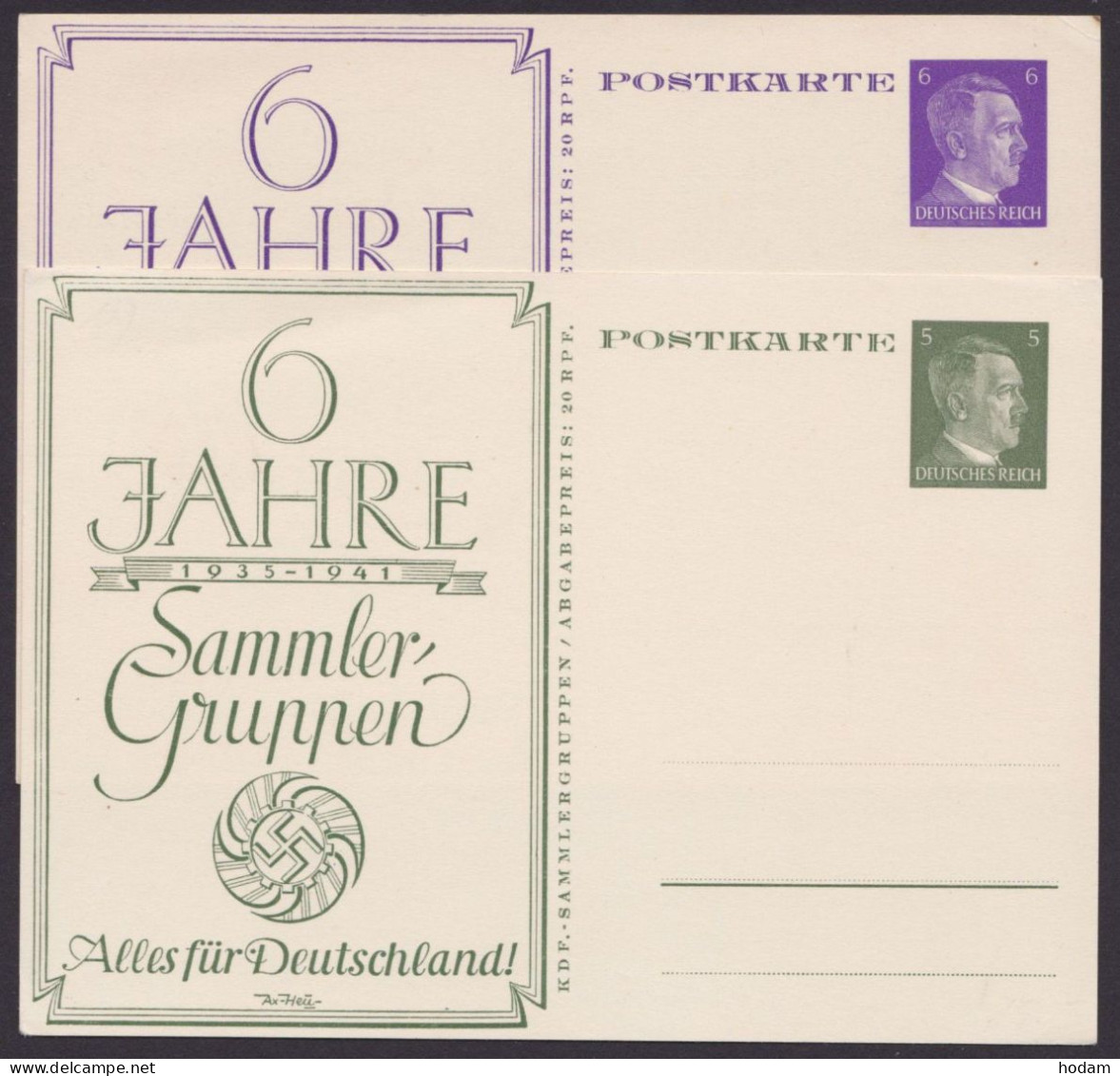 PP155 C3, 156 C3, *, "6 Jahre KdF-Sammlergruppen", Beide Karten - Private Postal Stationery