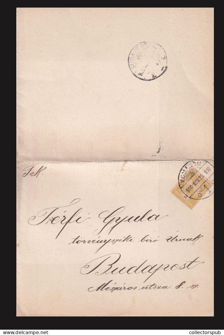 KOMÁROM 1900. Gyászjelentés Budapestre, Dr Kesztler Ede, Színész, Rendező - Lettres & Documents