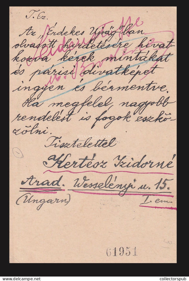 ARAD 1913. Díjjegyes Levlap Svájcba Küldve, Portózva - Taxe