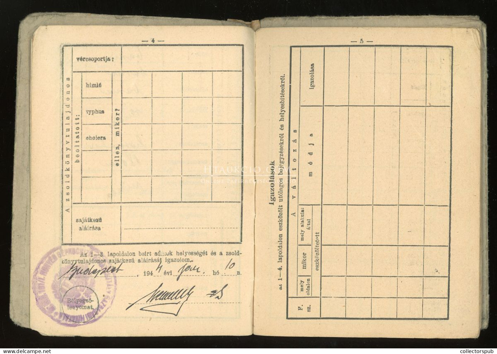 ZSOLDKÖNYV 1944 - Krieg, Militär