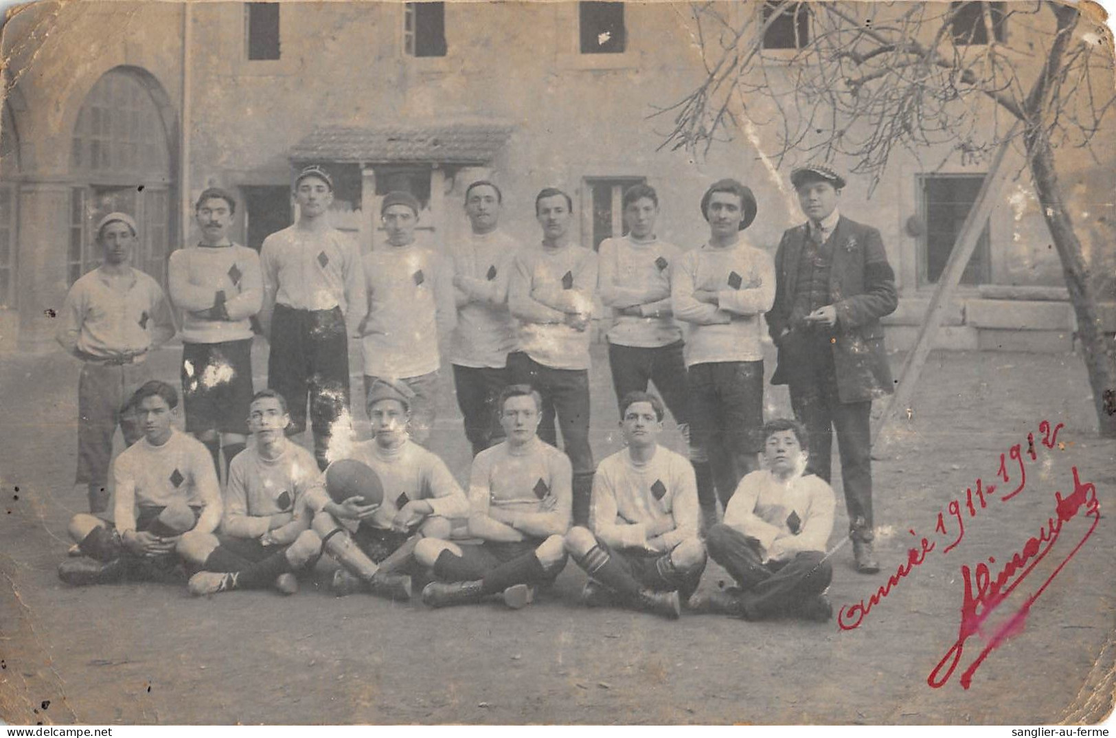 CPA 11 CARCASSONNE / CARTE PHOTO / CLASSE DE RUGBY / ANNEE 1911-1912 - Carcassonne