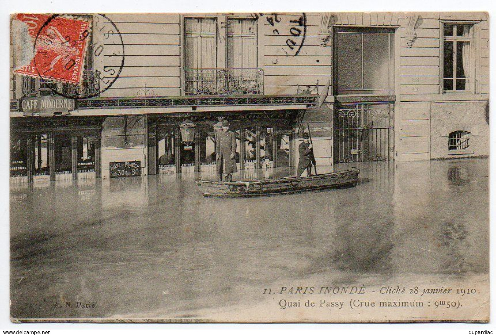 INONDATIONS : lot de 78 cartes, inondations à Villematier, Orléans, Nantes, Lyon, Moissac, Colombes, Paris, Issy, ...