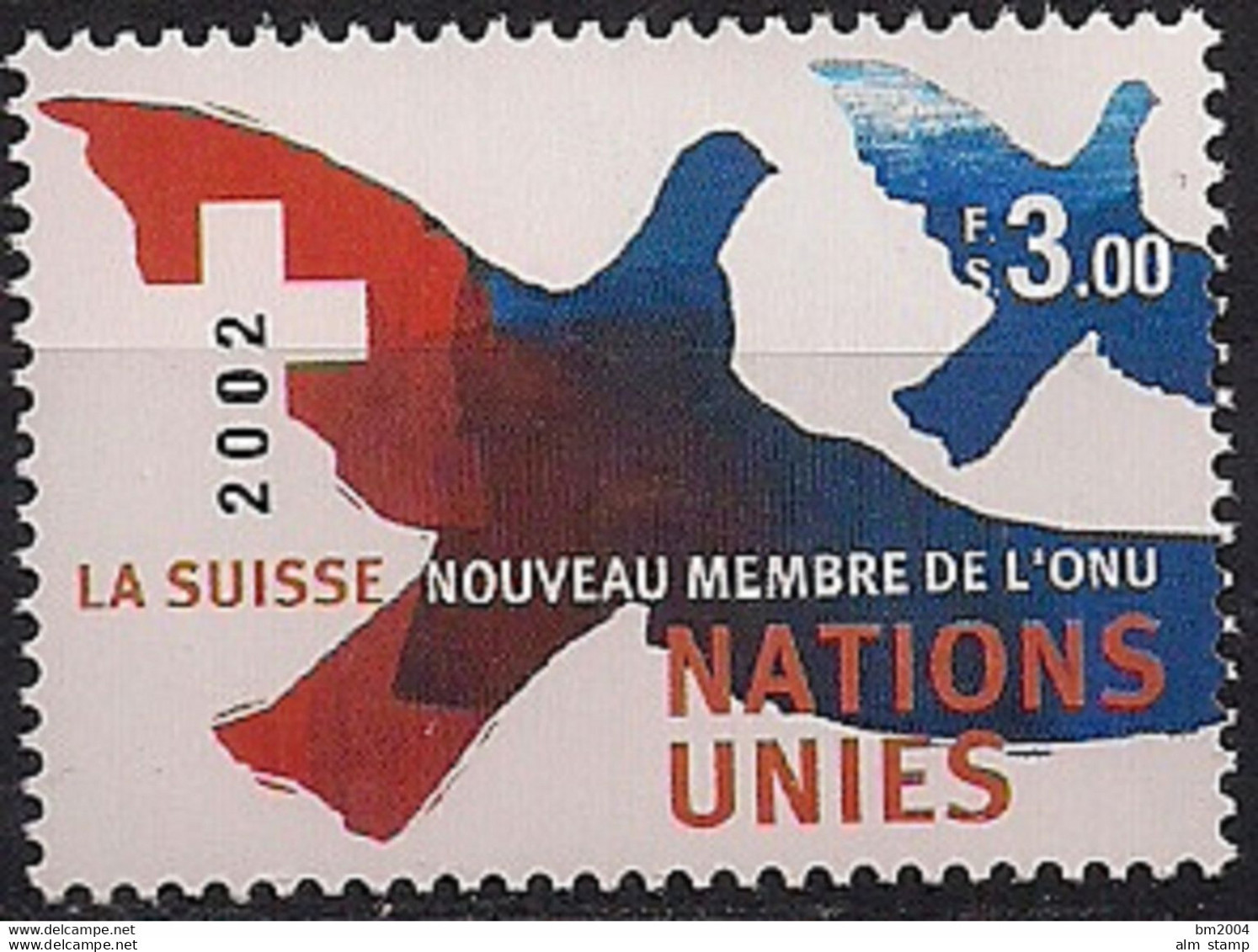 2002 UNO  Genf   Mi.  458**MNH  Aufnahme Der Schweiz In Die Vereinten Nationen (UNO) - Ungebraucht