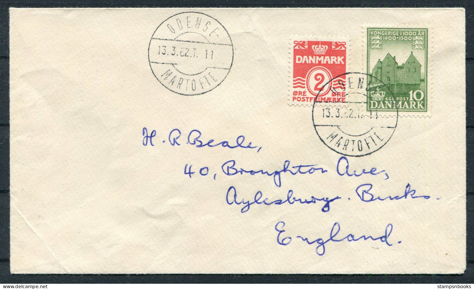 1962 Denmark Railway Cover Odense / Martofte - Covers & Documents