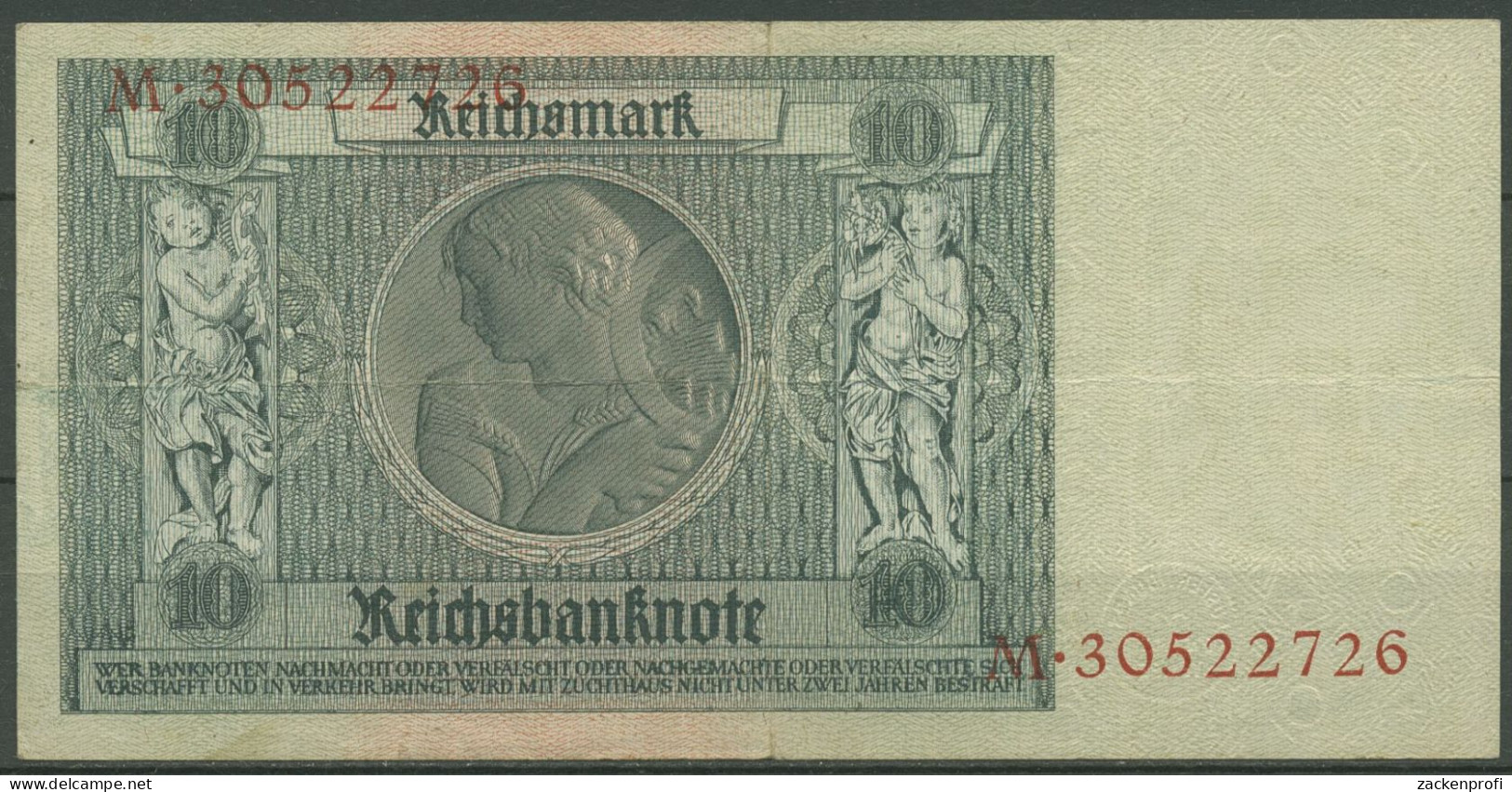 Dt. Reich 10 Reichsmark 1929, DEU-183b Serie K/M, Gebraucht (K1494) - 10 Mark