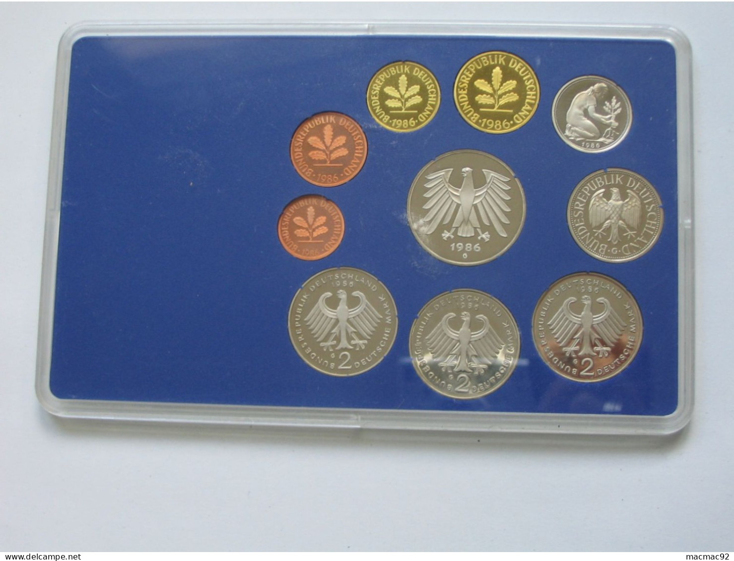 Allemagne Coffret Officiel BE PP Proof 1 Pfennig à 5 Mark 1986  Atelier G   **** EN ACHAT IMMEDIAT **** - Mint Sets & Proof Sets