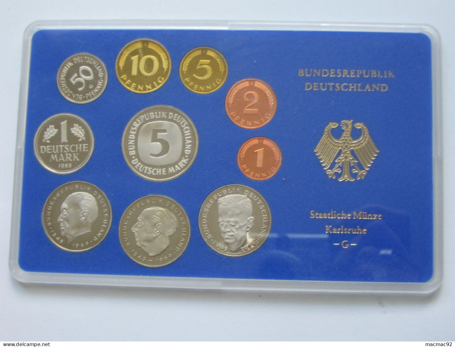 Allemagne Coffret Officiel BE PP Proof 1 Pfennig à 5 Mark 1985  Atelier G   **** EN ACHAT IMMEDIAT **** - Münz- Und Jahressets