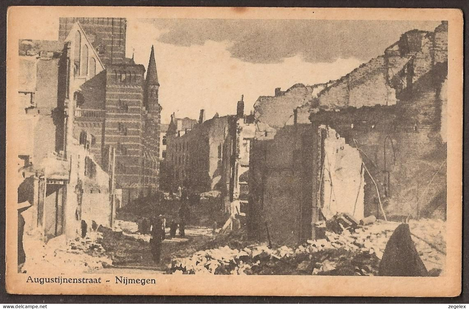 Nijmegen -  Augustijnenstraat - Na Bombardement 2e Wereldoorlog - WW-II - Nijmegen