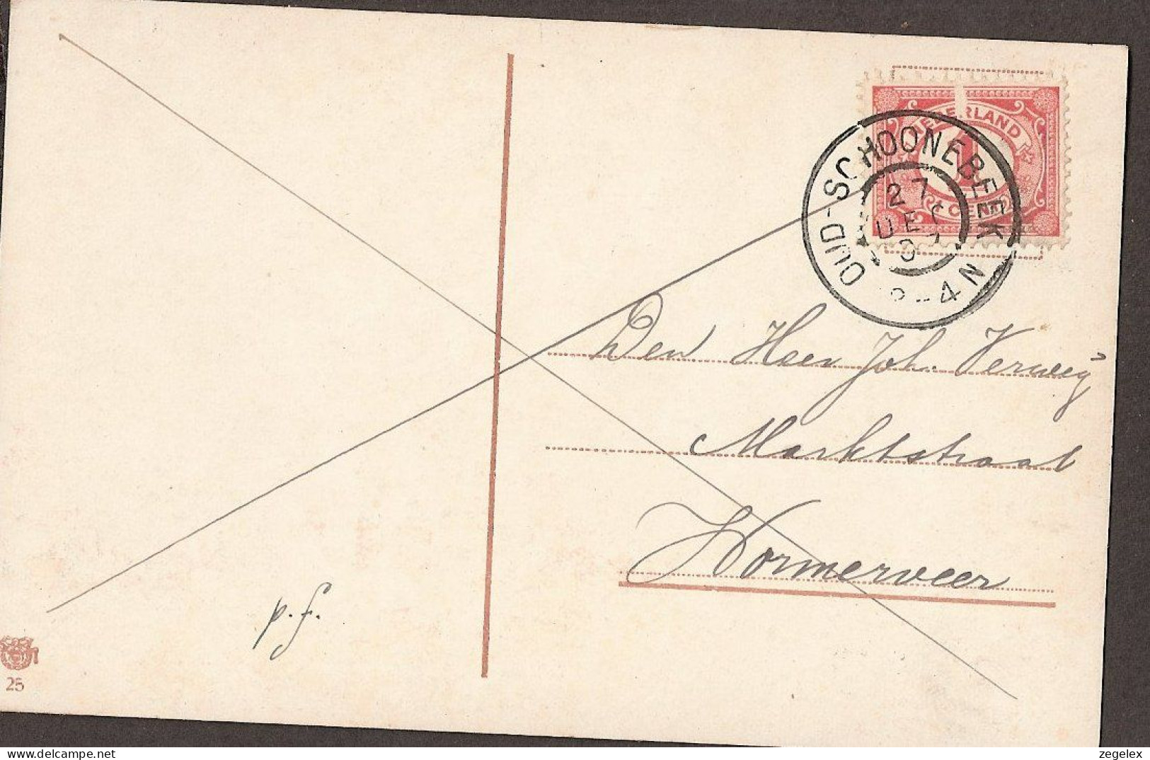 Landschap Van L. Van Senger Met Rond Stempel Oud-Schoonebeek (!) 1903 - Autres & Non Classés