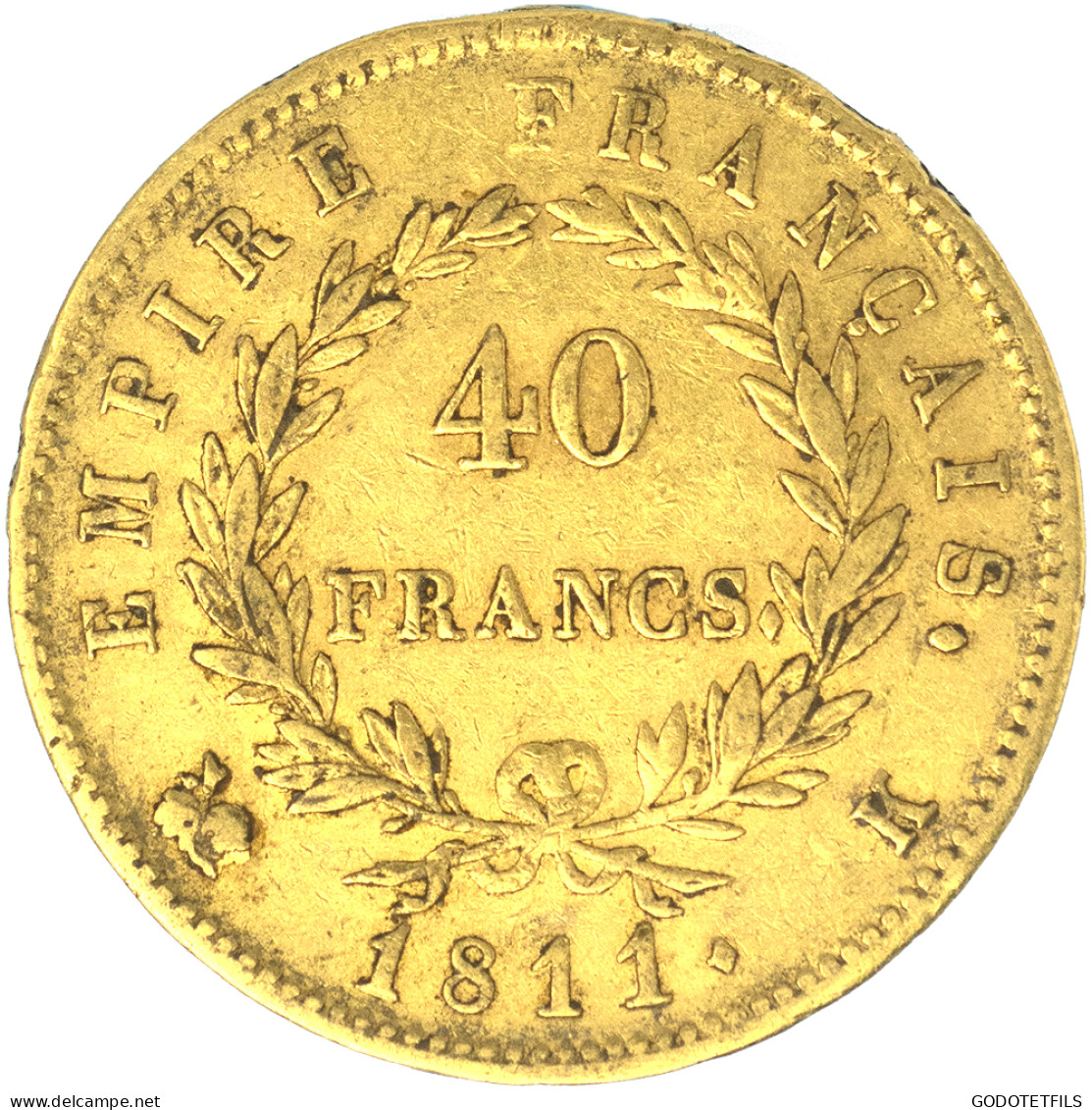 Premier-Empire-40 Francs Napoléon Ier  Tête Laurée 1811 Bordeaux - 40 Francs (gold)