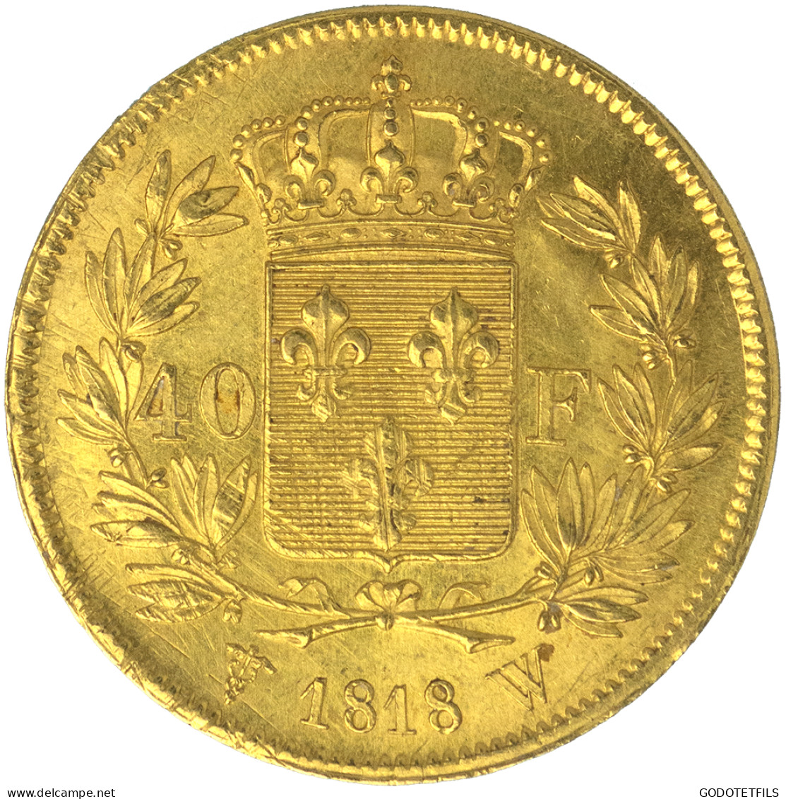 Louis XVIII-40 Francs 1818 Lille - 40 Francs (or)