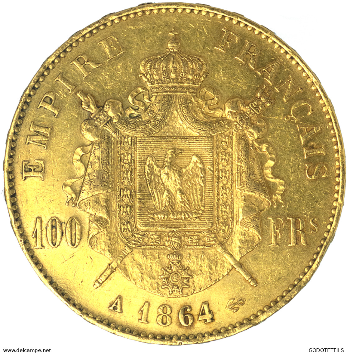 Second-Empire-100 Francs Napoléon III Tête Laurée 1864 Paris - 100 Francs (gold)