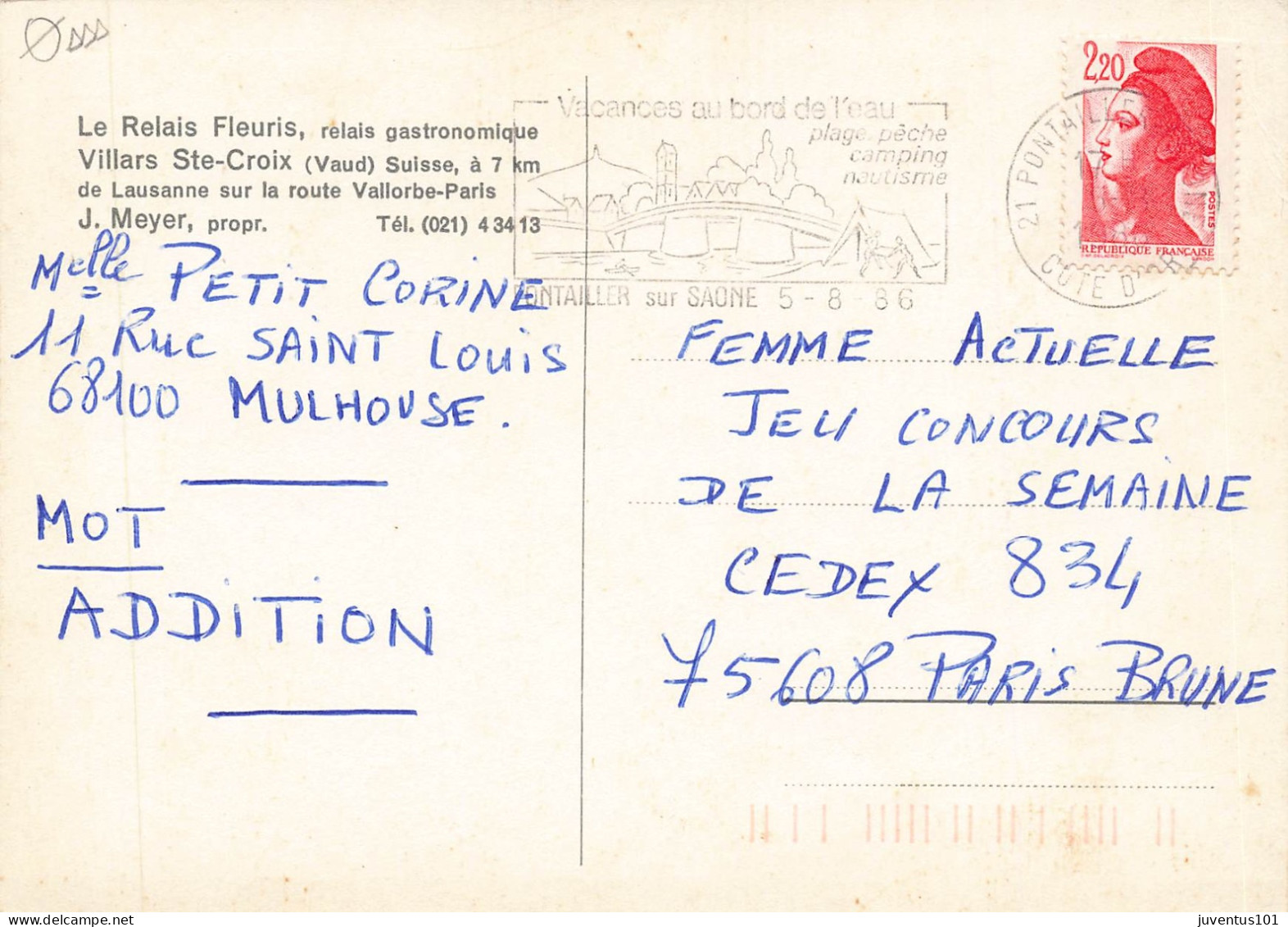 CPSM Villars Ste Croix-Le Relais Fleuri-Timbre-RARE    L2763 - Villars-Chesières