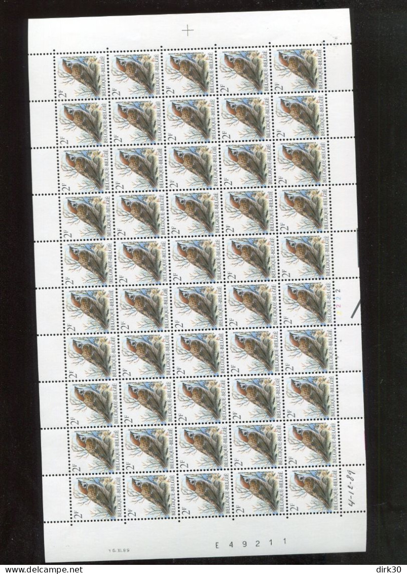 Belgie 2347 Andre Buzin Birds Volledig Vel MNH Plaatnummer 2 16/11/1989 - 1981-1990