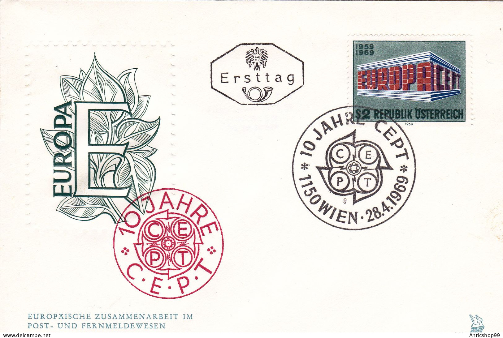 10 JAHRE C.E.P.T., REGISTERED COVERS FDC   1969  AUSTRIA - 1969