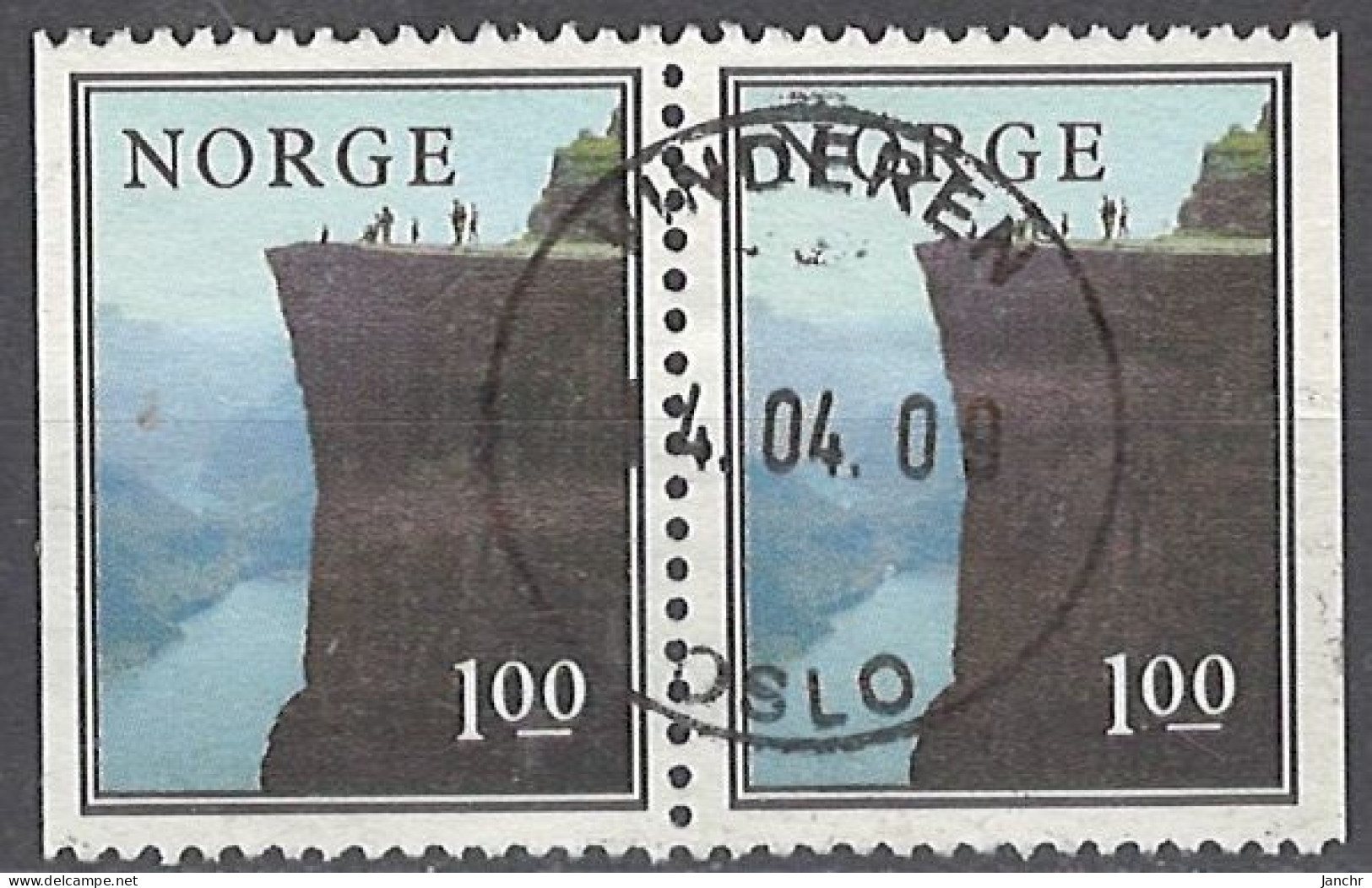 Norwegen Norway 1976. Mi.Nr. 726 D/D Pair, Used O - Gebruikt