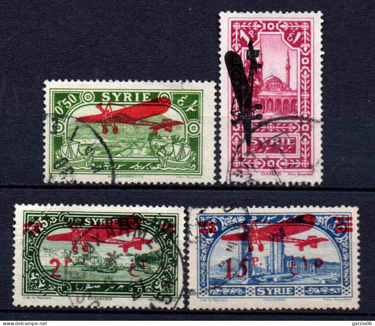 Syrie  - 1929  -  TP Surch -  PA 38 à 41  -  Oblit - Used - Poste Aérienne