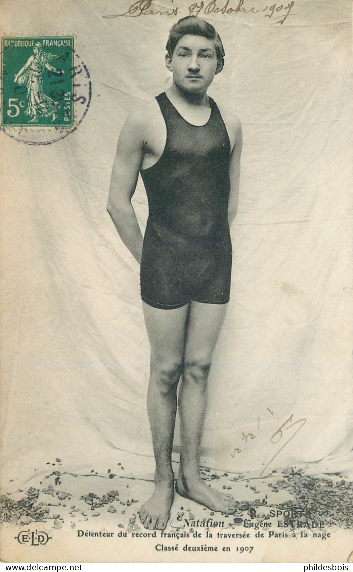 NATATION   Eugene ESTRADE  Détenteur Du Record Français De La Traversée De Paris A La Nage 1907 - Natation