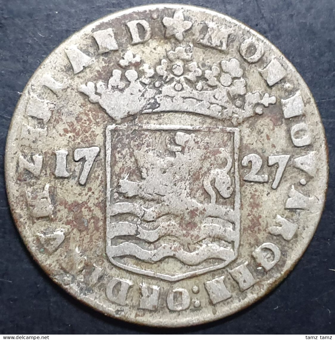 Netherlands 6 Stuivers Hoedjesschelling Zeeland 1727 Silver Very Fine Scarce - Monnaies Provinciales