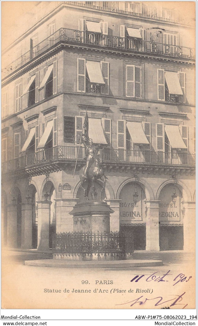 ABWP1-75-0072 - PARIS - Statue De Jeanne D'arc - Place De Rivoli - Statuen