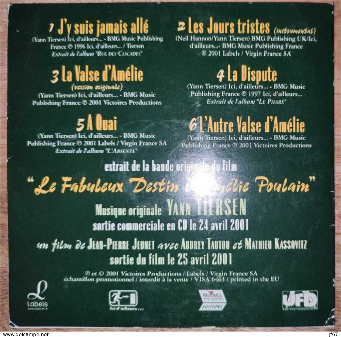 Le Fabuleux Destin D'Amélie Poulain (CD Single 6 Titres) - Filmmusik