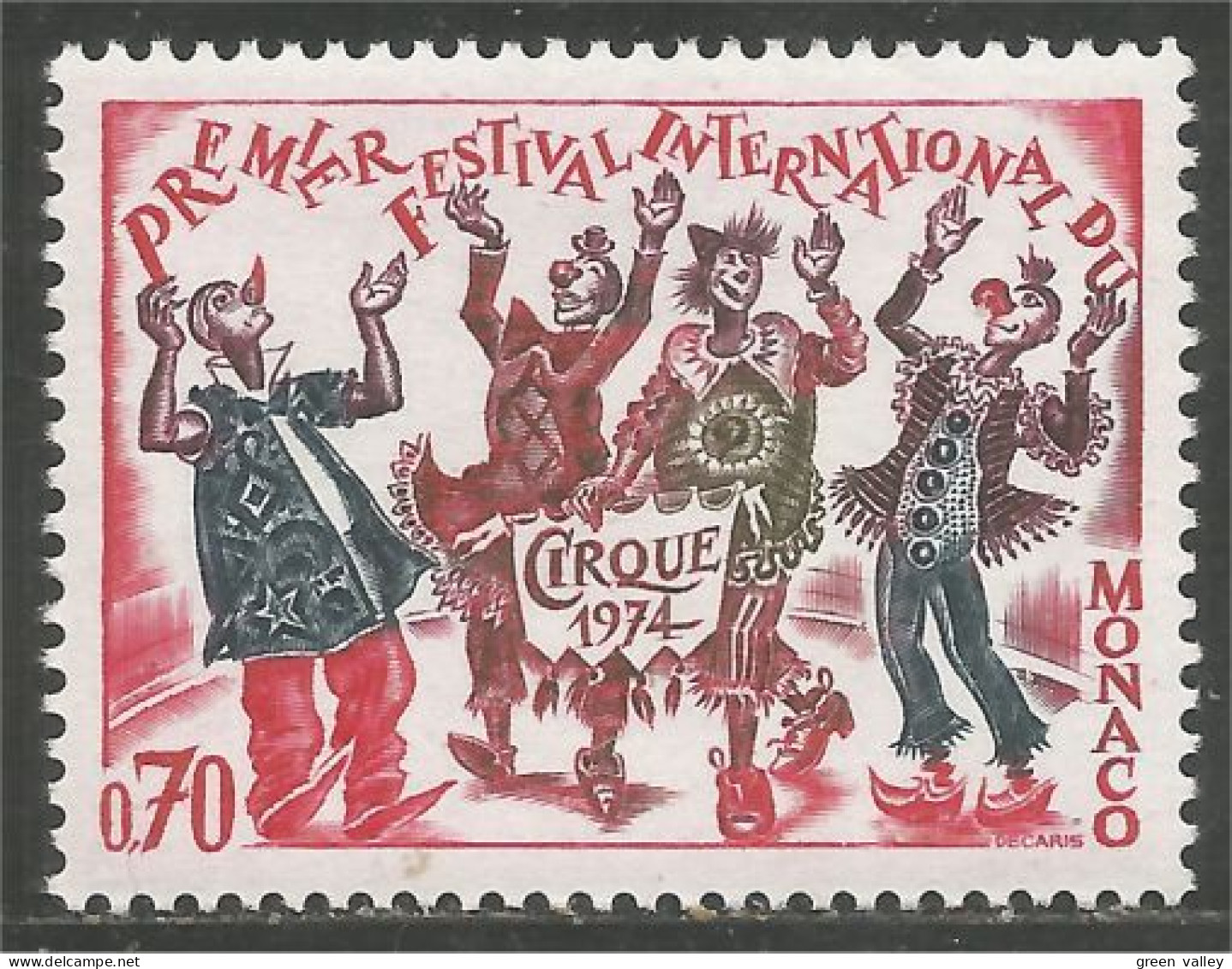 630 Monaco Cirque Circus Clowns Musiciens Musician Music MNH ** Neuf SC (MON-364a) - Cirque