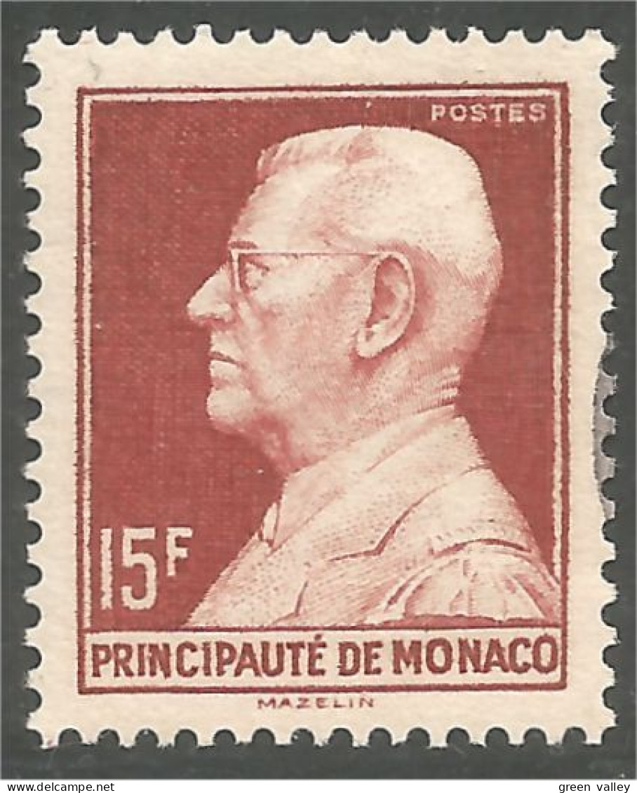 630 Monaco 1948 Yv 305B Prince Louis II 15f Brun Carmin (MON-253a) - Gebruikt