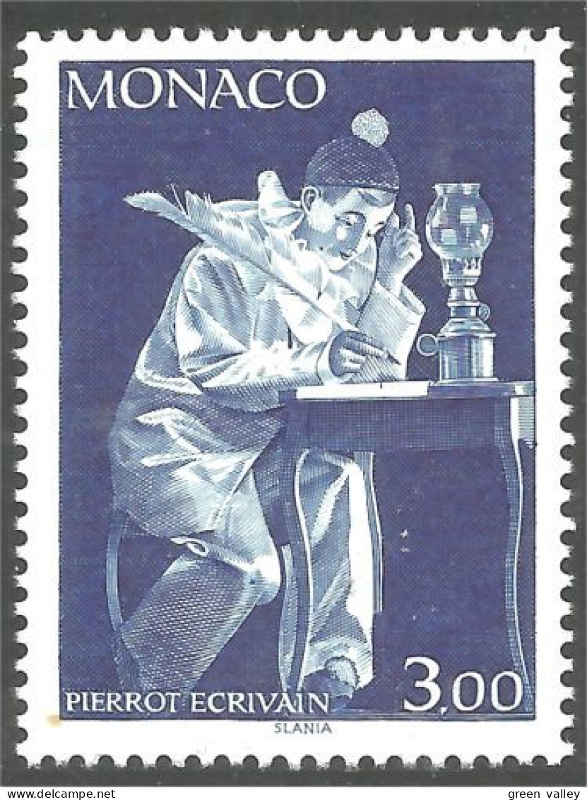 630 Monaco Yv 1738 Pierrot Plume Feather Ecrivain Writer MNH ** Neuf SC (MON-699b) - Other & Unclassified