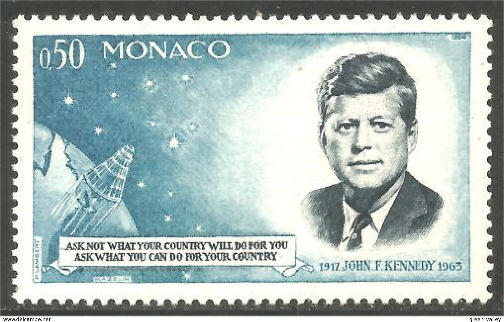 630 Monaco Yv 658 Kennedy Fusée Mercury Rocket Espace Space MNH ** Neuf SC (MON-667b) - Kennedy (John F.)