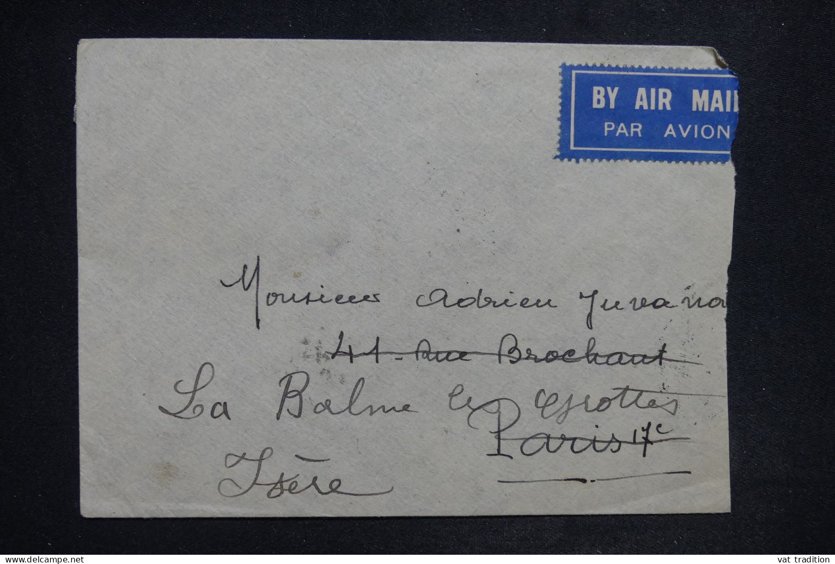 INDES ANGLAISES - Enveloppe De Pondichéry Pour La France En 1934, Affranchissement Au Verso - L 150711 - 1911-35 King George V
