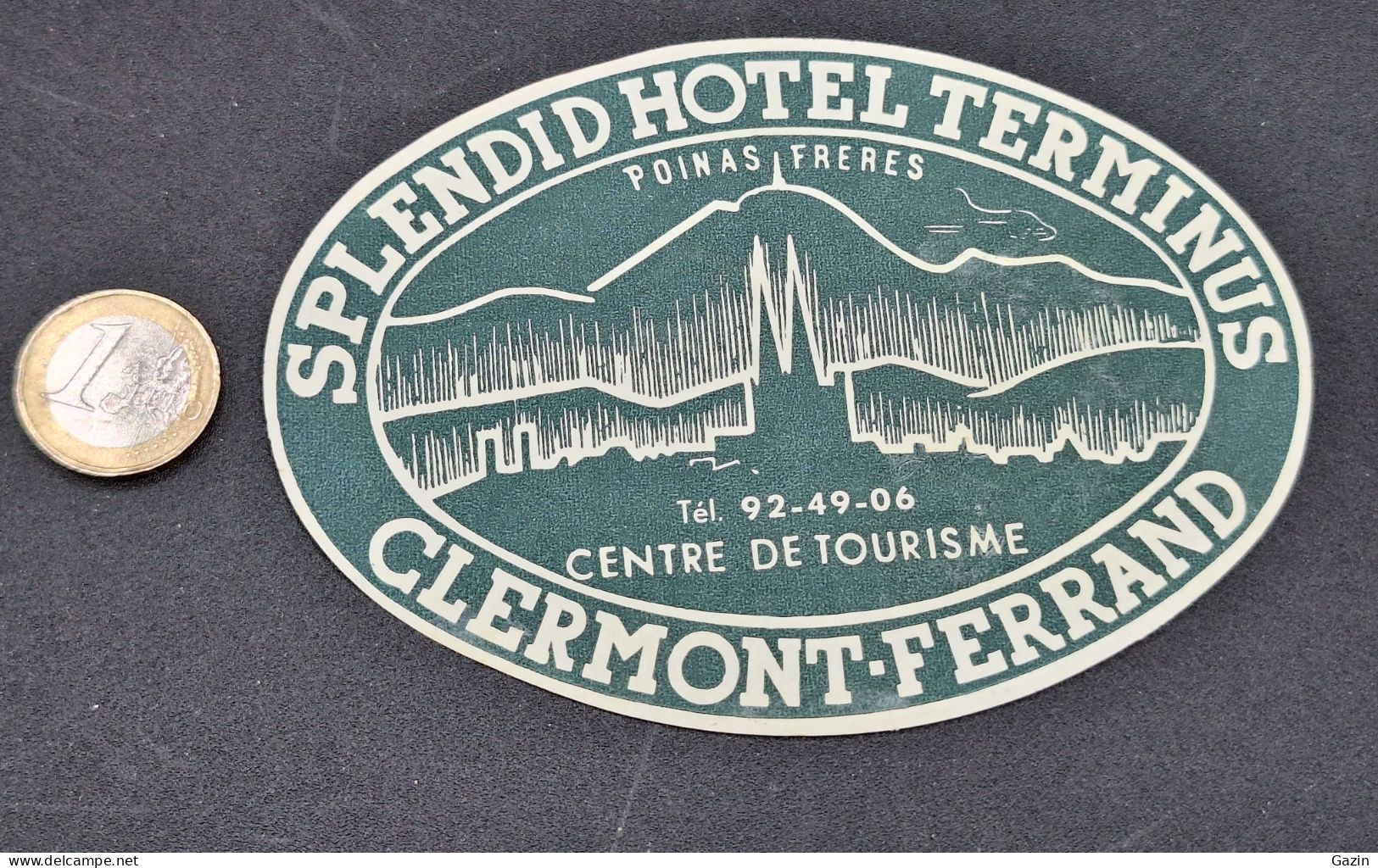 C7/3 - Splendid Hotel Terminus * Poinas Freres * Clermont - Ferrand * France * Luggage Lable * Rótulo * Etiqueta - Etiketten Van Hotels