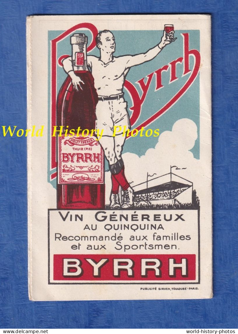 Dépliant Avec Carte Postale à Détacher - RUGBY - Championnat De France 1932 / 1933 - Pub BYRRH - Coq - Equipe - Rugby