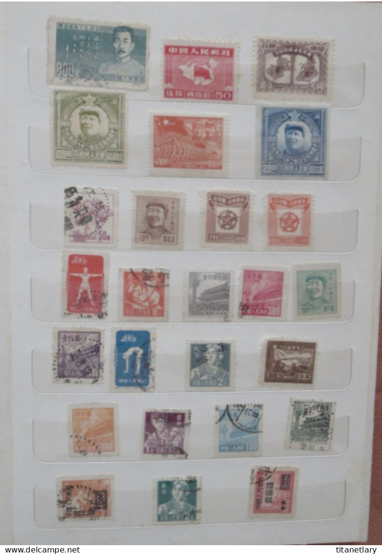 CHINE - CHINA - CHINESE - Superbe Album de 220 timbres anciens, Mao, Lénine, Série Travail - Achat immédiat