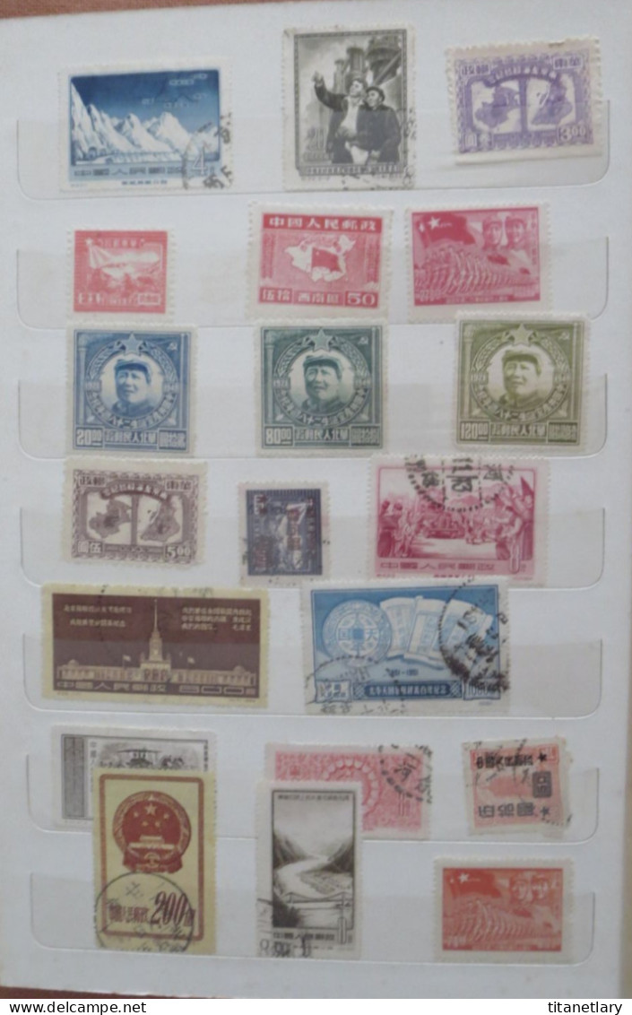 CHINE - CHINA - CHINESE - Superbe Album de 220 timbres anciens, Mao, Lénine, Série Travail - Achat immédiat