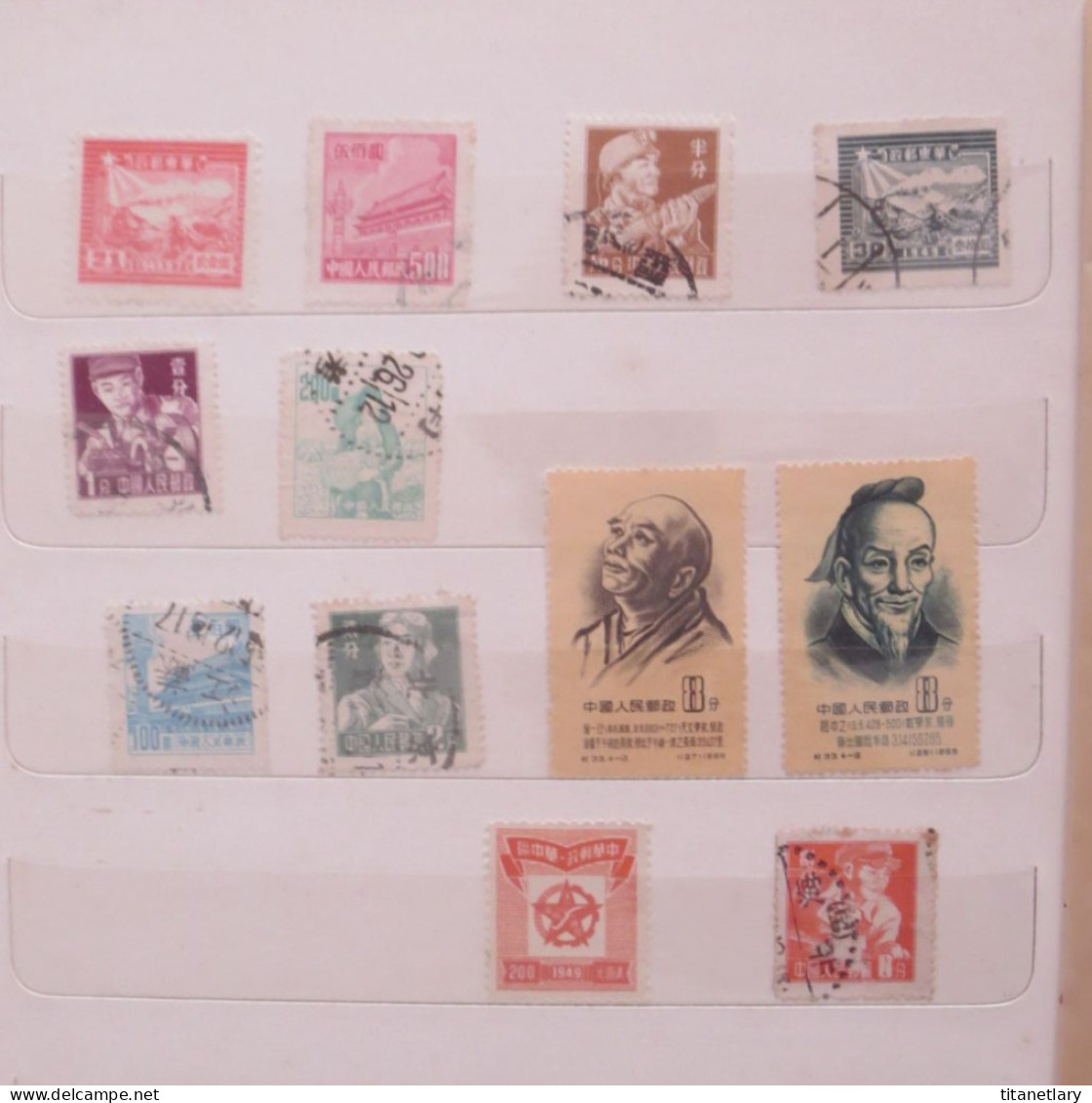 CHINE - CHINA - CHINESE - Superbe Album de 220 timbres anciens, Mao, Lénine, Série Travail - Achat immédiat