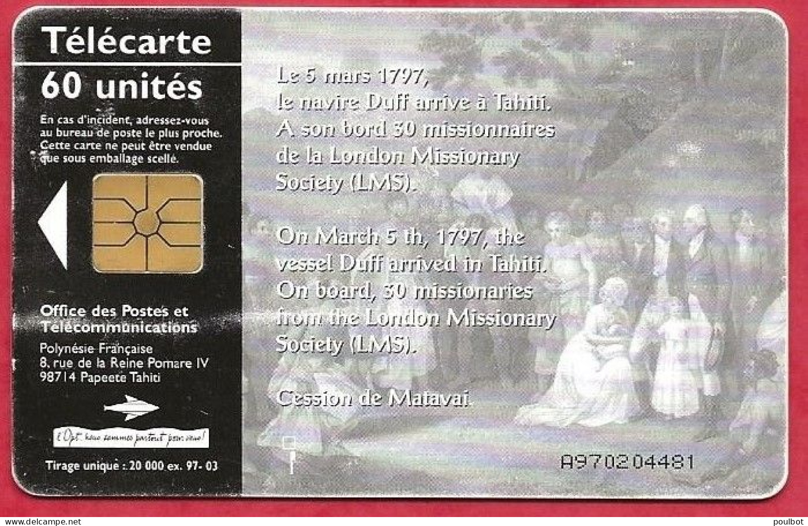 Télécarte Polynésie  PF 55 Voilier Duff - Polynésie Française