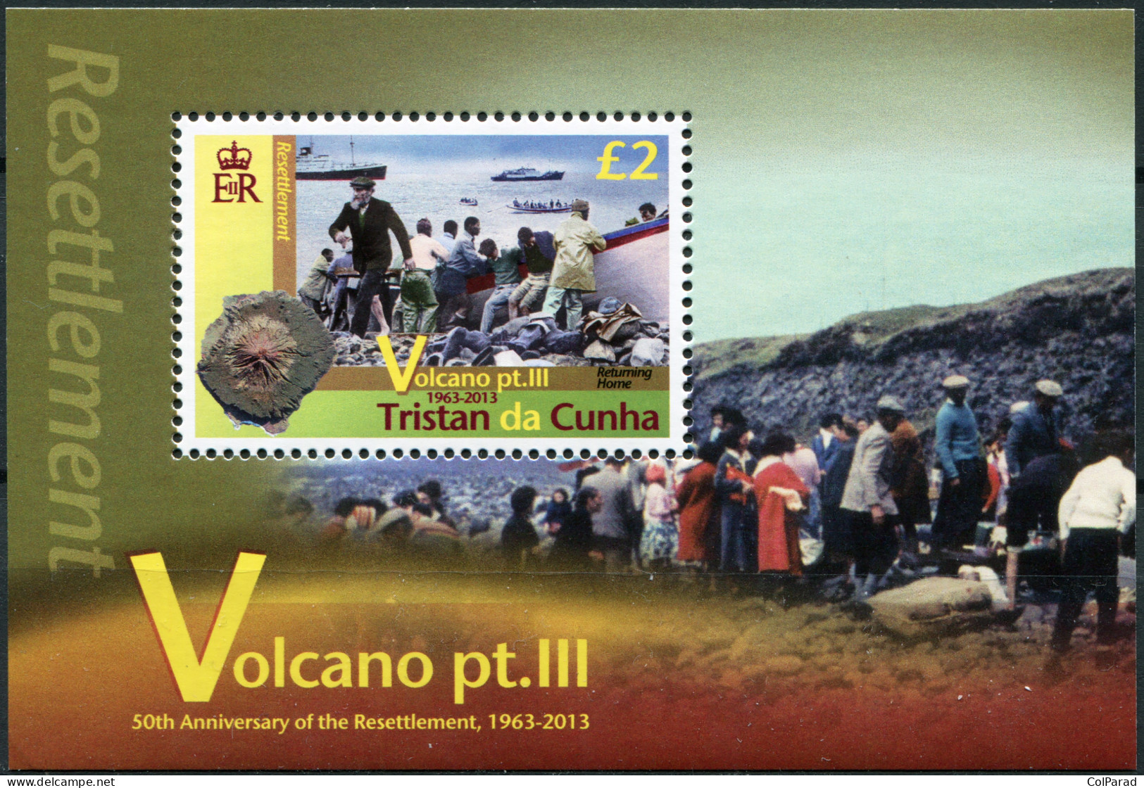TRISTAN DA CUNHA - 2013 - SOUVENIR SHEET MNH ** - 50 Years Of The Resettlement - Tristan Da Cunha