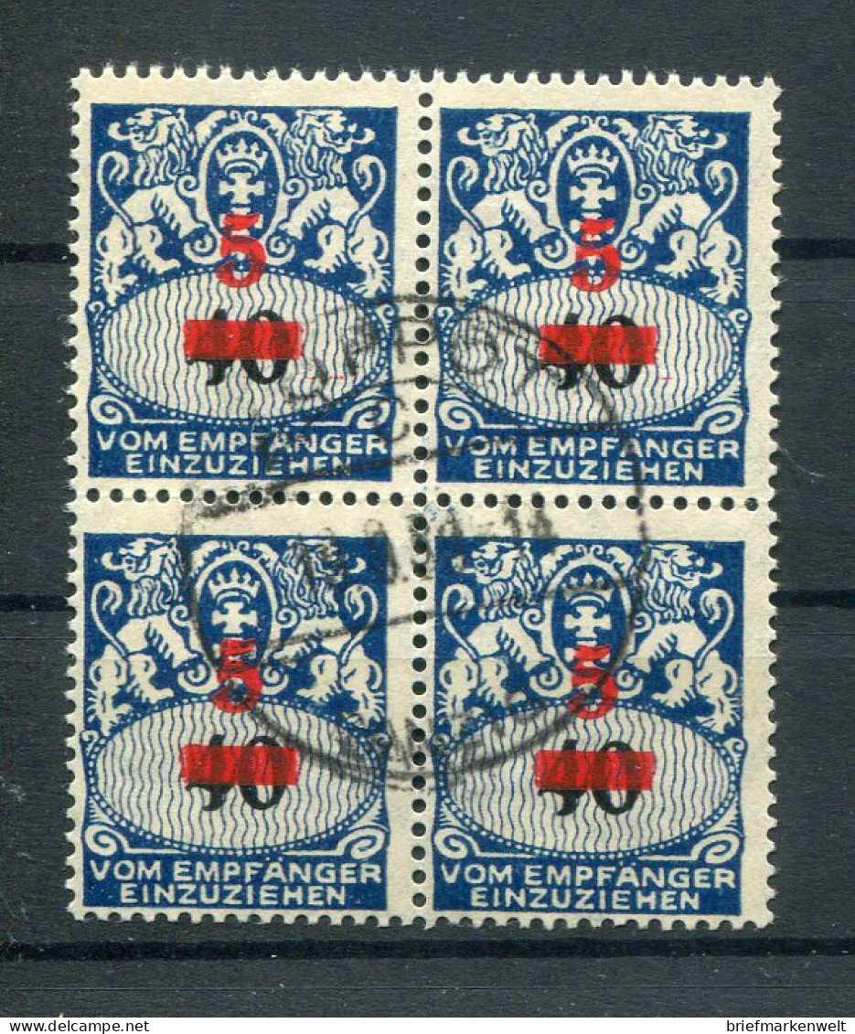 Danzig PORTO 40 VIERERBLOCK Gest. 40EUR (A8920 - Postage Due