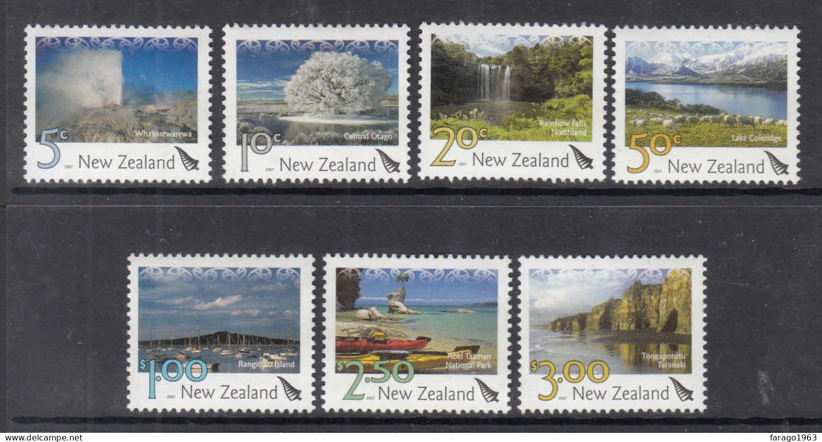 2007 New Zealand Tourist Attractions Tourism Definitives Complete Set Of 7 MNH @ BELOW FACE VALUE - Ongebruikt