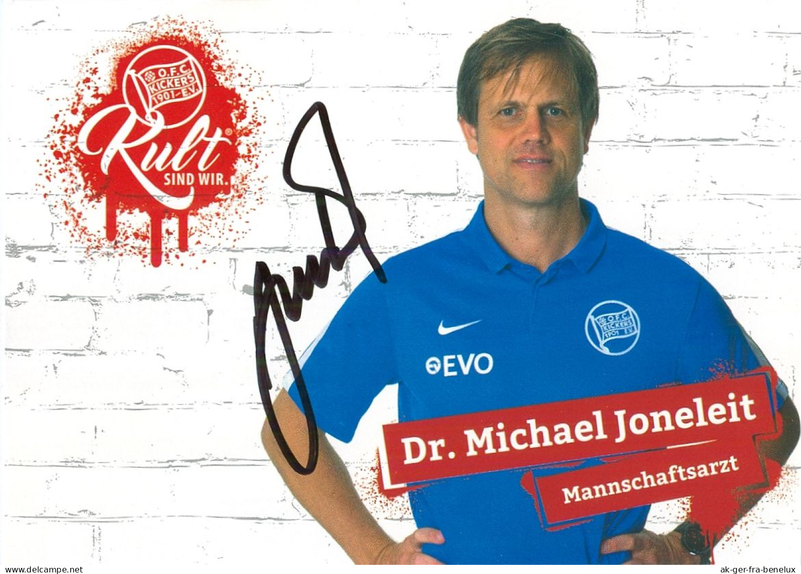 Fußball-Autogramm AK Dr. Michael Joneleit Offenbacher Kickers 18-19 Hamburger SV HSV Löwen Frankfurt Am Main FC Basel - Autogramme