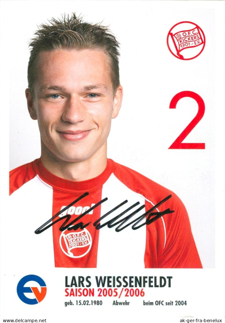 Fußball-Autogramm AK Lars Weißenfeldt Offenbacher Kickers 05-06 Marburg Eintracht Frankfurt FSV FC Viktoria 1889 Berlin - Authographs