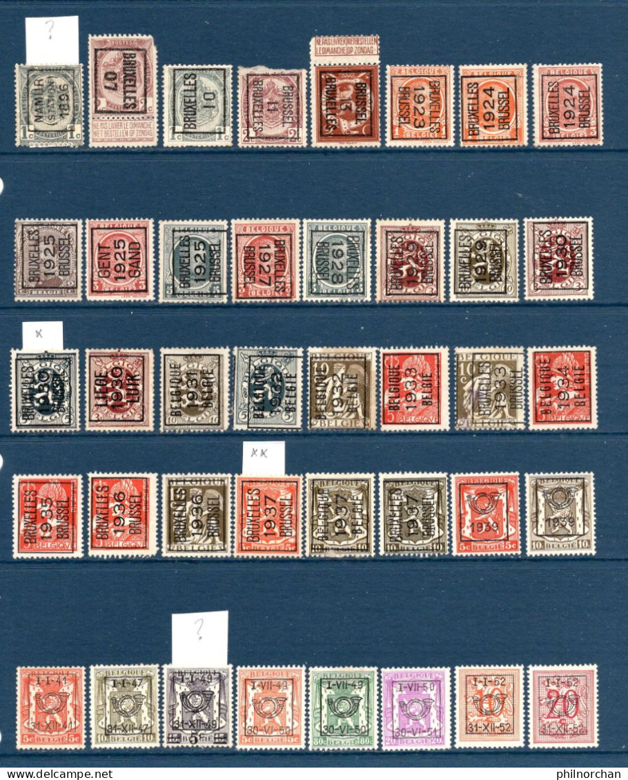 Belgique Préoblitérés 1896 à 1965  86 Timbres Différents 4 €    (cote?) - Andere & Zonder Classificatie