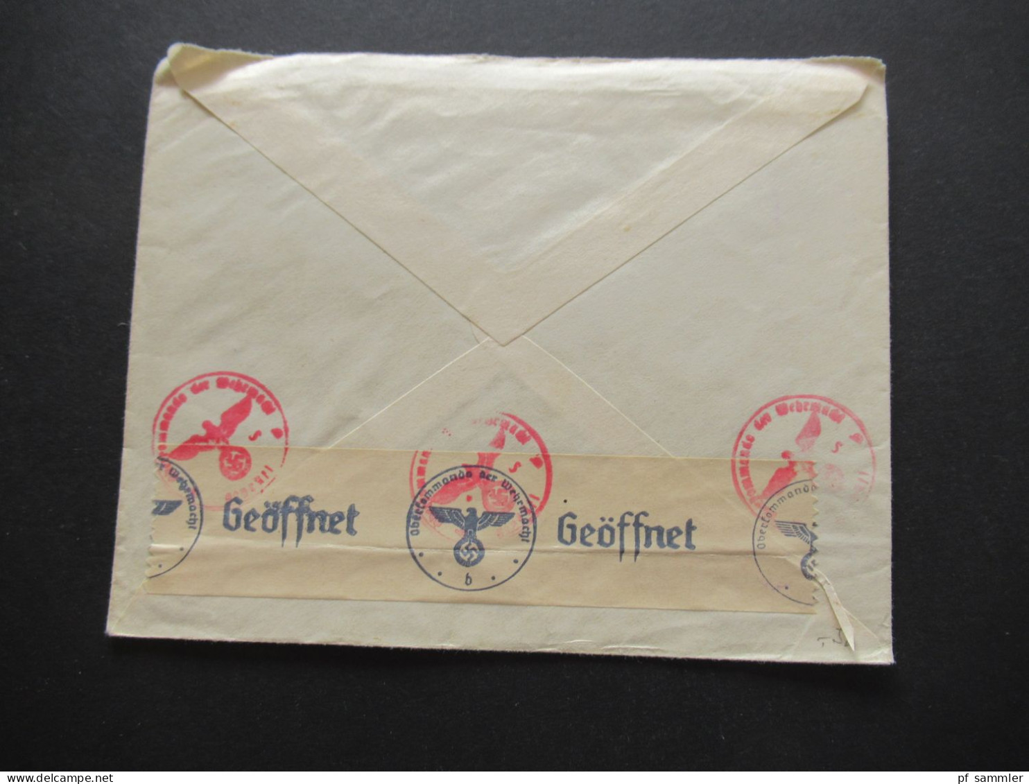 Norwegen 1942 Feldpost 2.WK Stempel Sander - Stettin Reserve Lazarett IV Hermann Göring Schule Zensurbeleg / OKW Zensur - Storia Postale