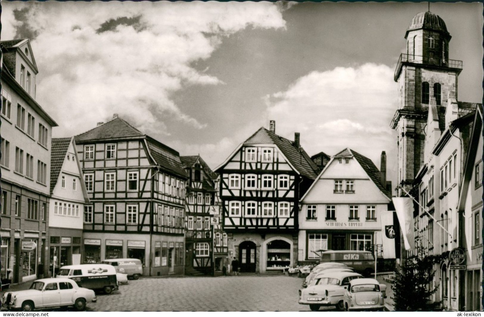 Lauterbach (Hessen) Marktplatz, Vogelsberg, Auto Autos, Geschäfte 1960 - Lauterbach