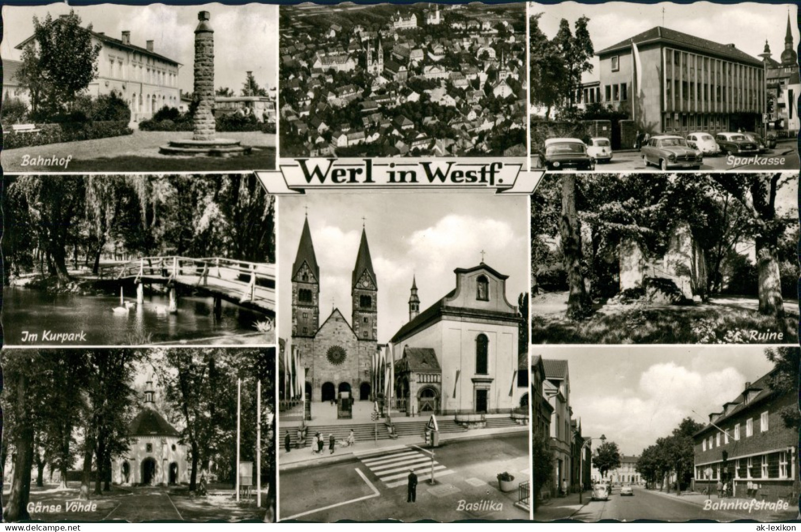 Werl (Westfalen) Stadtteilansichten Mit Bahnhof, Sparkasse Uvm. 1966 - Werl